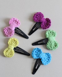 Mini Crochet Bow Hair Clip Mini Crochet Bow Hair Clip